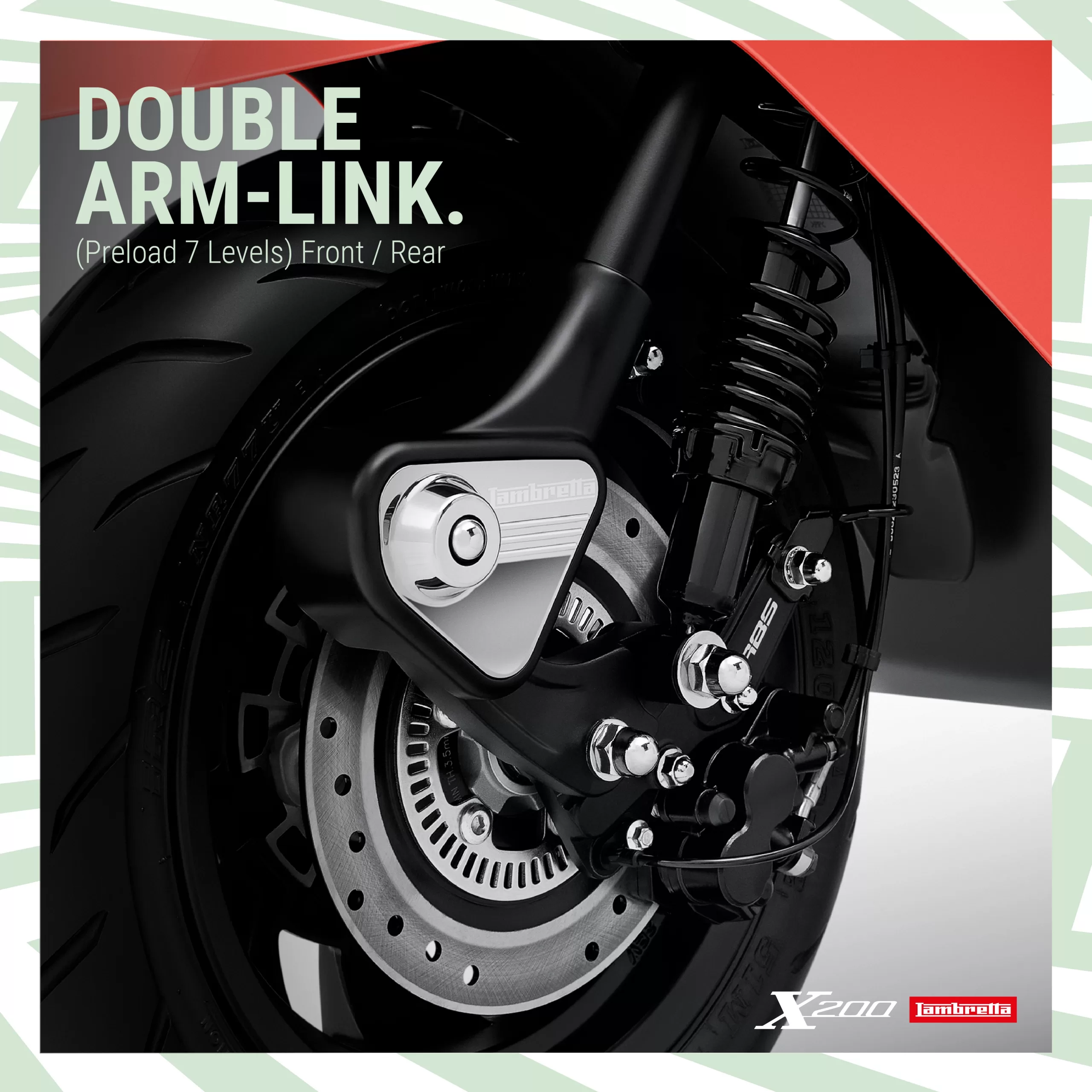 DOUBLE ARM-LINK (Preload 7 Levels) WITH DISC BRAKE (ABS)