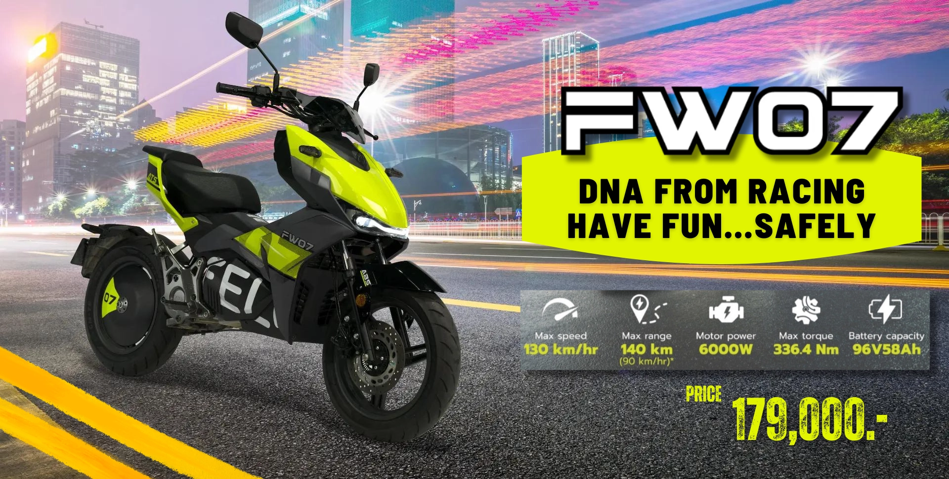 มอเตอร์ไซค์ไฟฟ้า FELO EV FW07