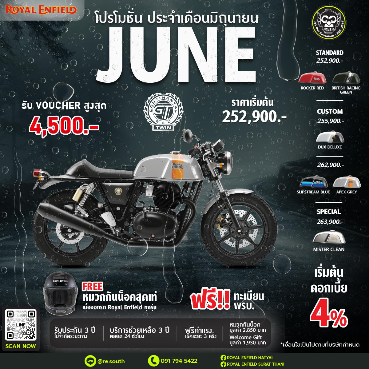 ROYAL ENFIELD CONTINENTAL GT 650 รับ Voucher 4,500 บาท